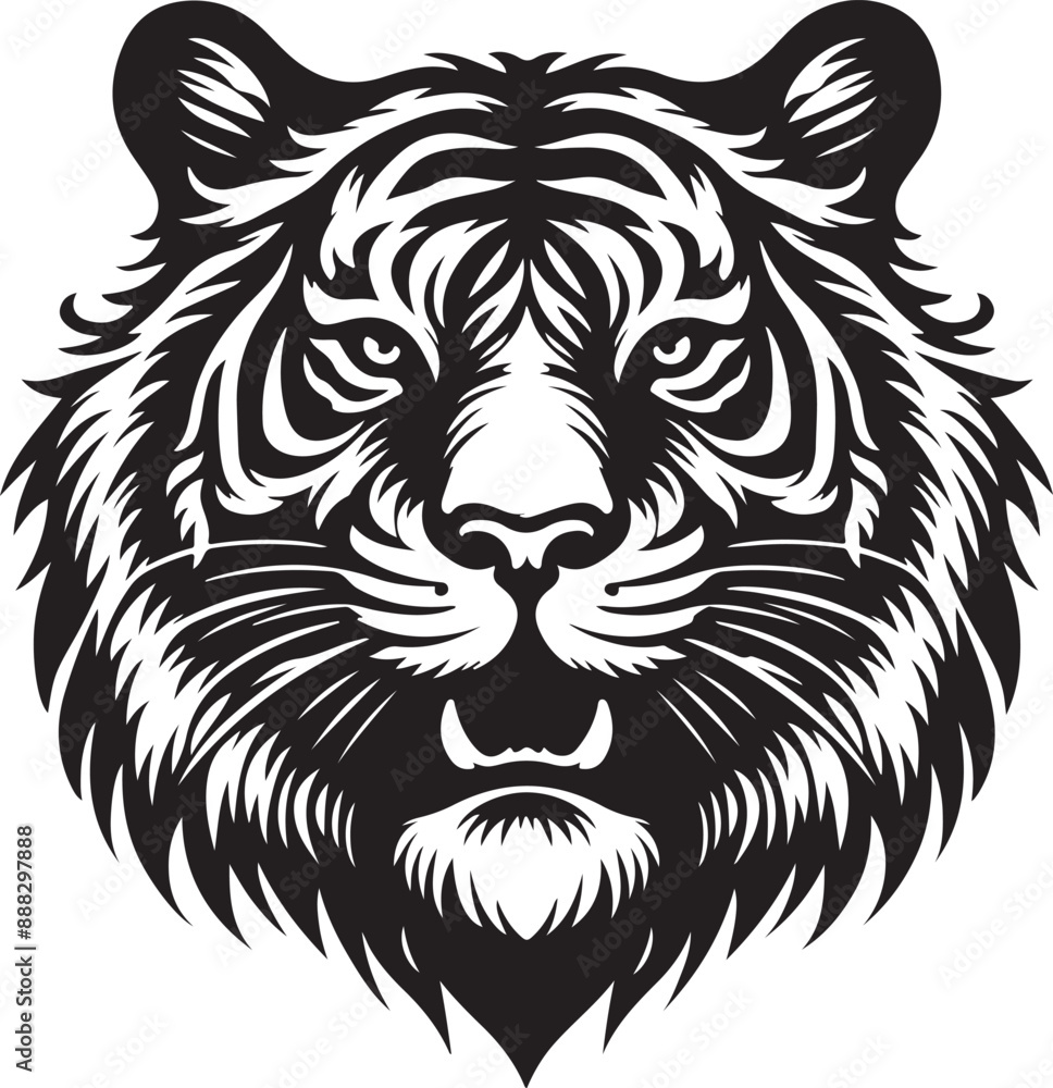 Fototapeta premium tiger head vector illustration mascot logo 