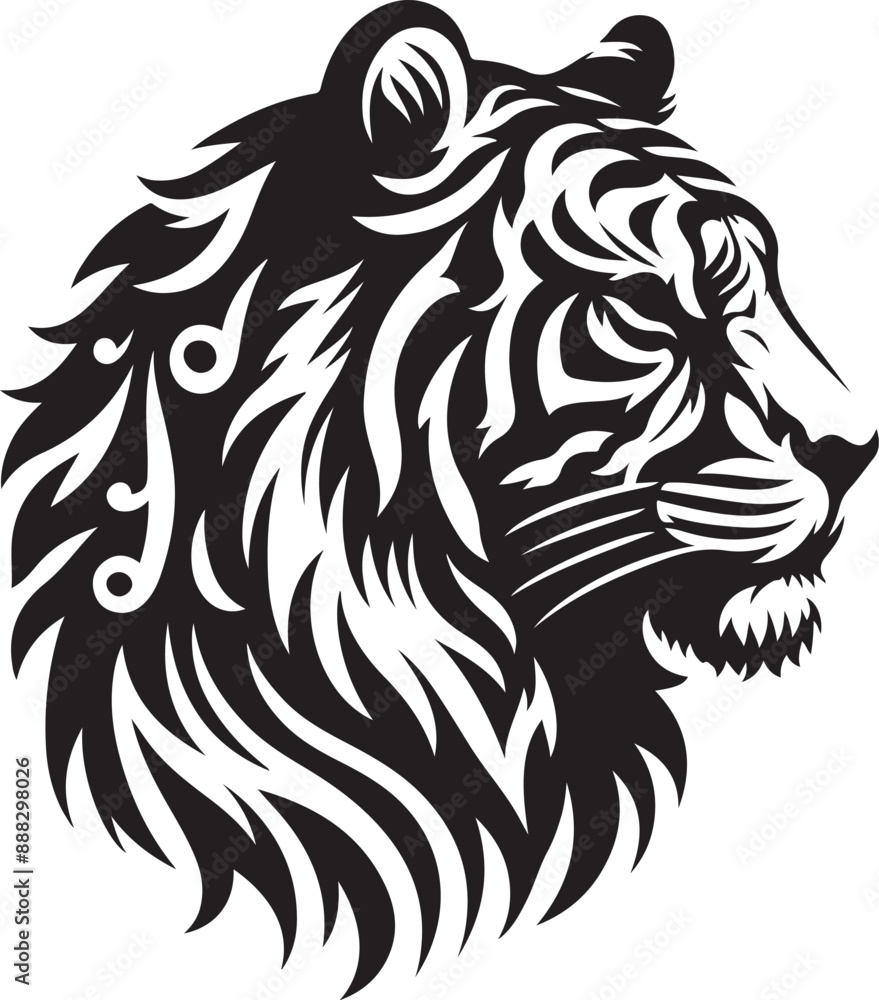Fototapeta premium tiger head vector illustration mascot logo 