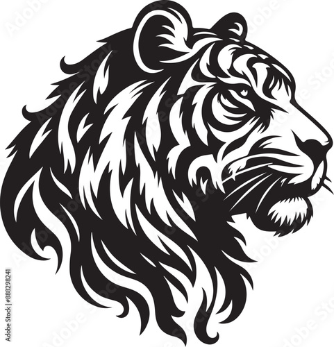 Wallpaper Mural tiger head vector illustration mascot logo  Torontodigital.ca