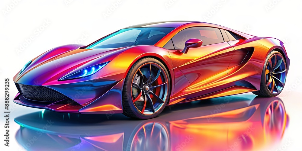Chromatic Dream A Vibrant Concept Car, 3D Render, Automotive Design, Futuristic Vehicle, Sport Car Chromatic Dream A Vibrant Concept Car, 3D Render, Automotive Design, Futuristic Vehicle, Sport Car