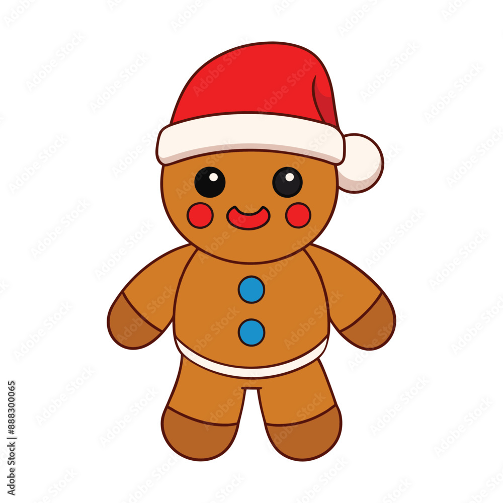 Adorable Christmas and new year gingerbread animal vector illustration. Adorable Christmas and new year gingerbread animal vector illustration.