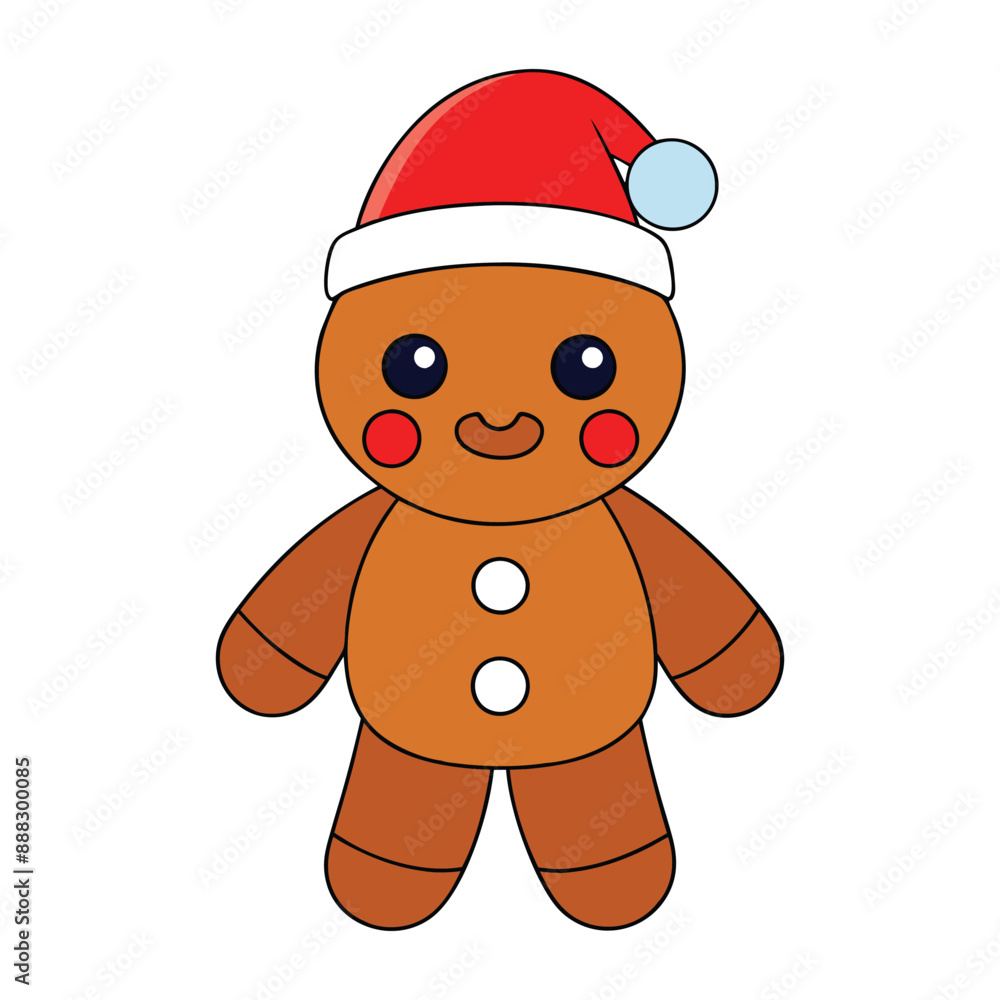 Adorable Christmas and new year gingerbread animal vector illustration. Adorable Christmas and new year gingerbread animal vector illustration.
