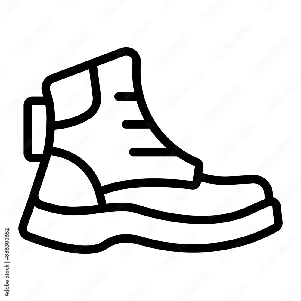 Work boot Vector Line Icon Design