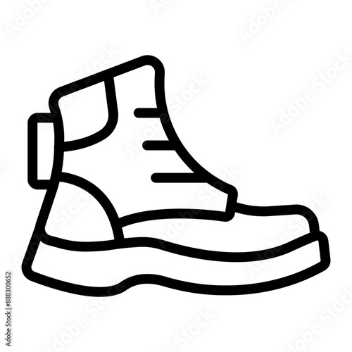 Work boot Vector Line Icon Design