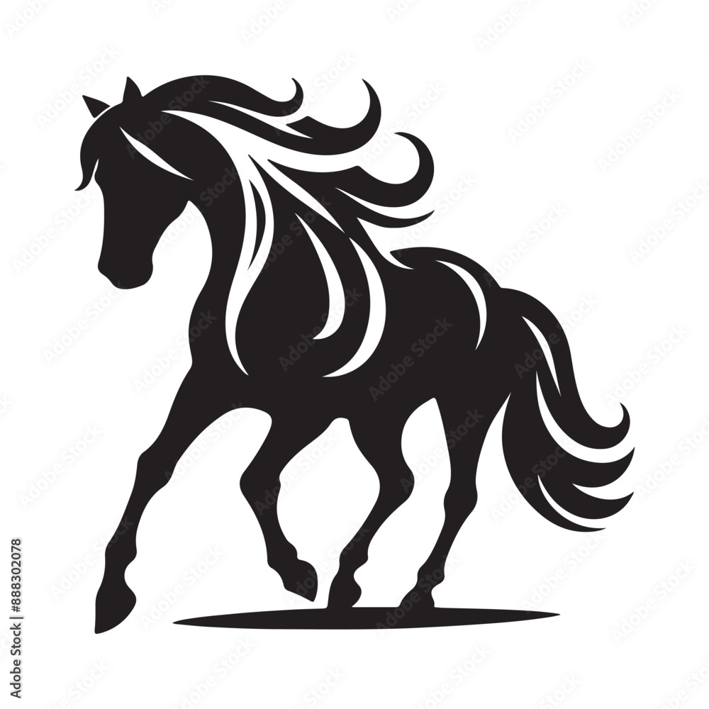 Horse head logo silhouette vector illustration. Horse head logo silhouette vector illustration.