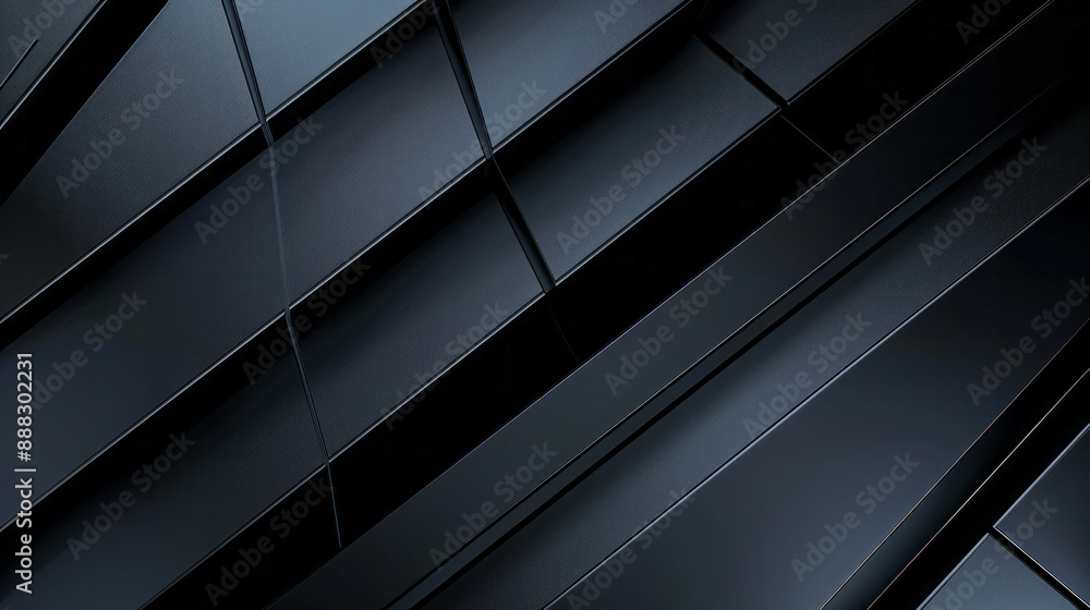 Sleek black geometric abstract background with overlapping lines Sleek black geometric abstract background with overlapping lines