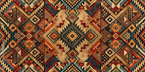 Geometric Abstract Native American Pattern, Geometric pattern, abstract pattern, native american art, tribal art
