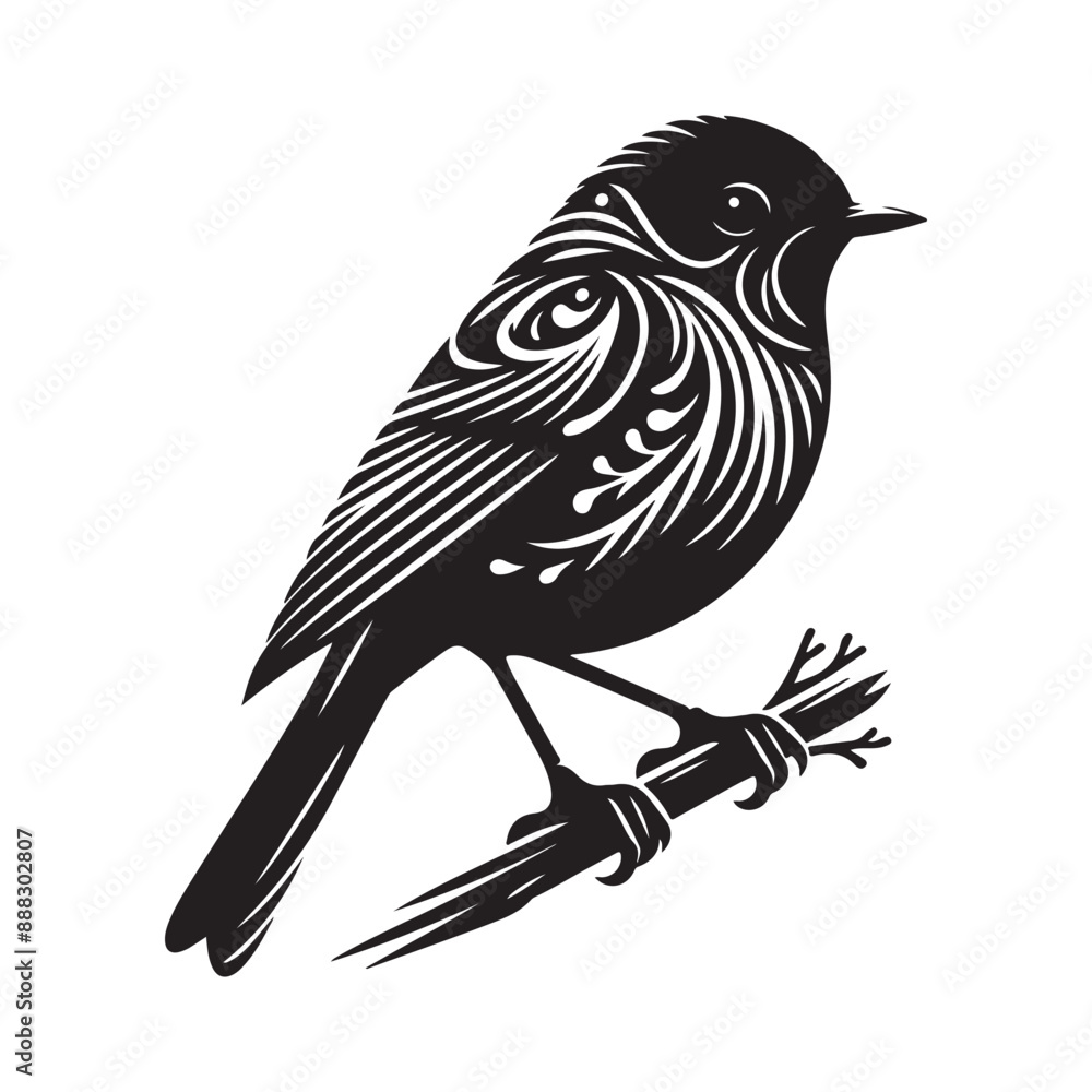 Robin bird silhouette vector illustration. Robin bird silhouette vector illustration.