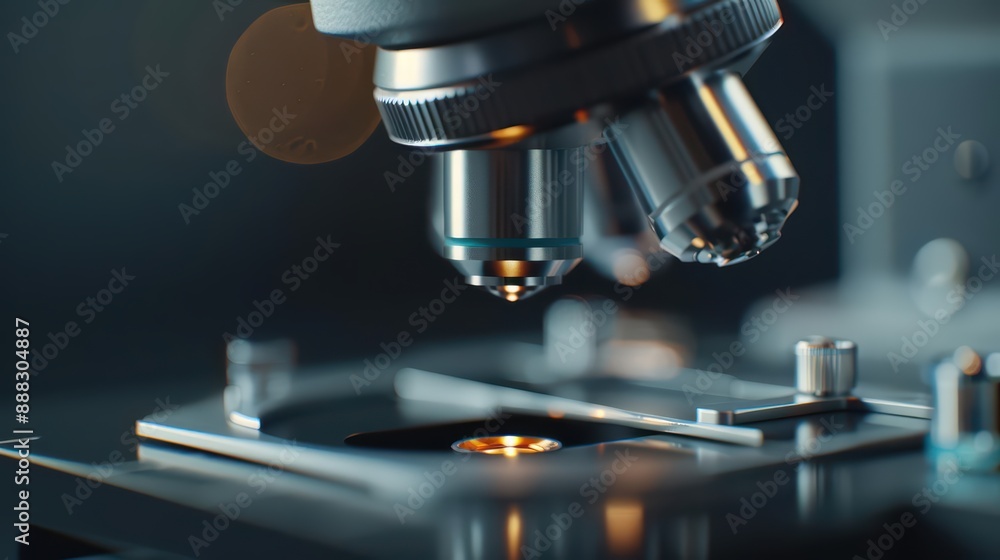 Microscopy is portrayed in an ultramodern, supernatural scene, with copy space, focusing on the advanced techniques used to magnify and study minute details of biological specimens Microscopy is portrayed in an ultramodern, supernatural scene, with copy space, focusing on the advanced techniques used to magnify and study minute details of biological specimens