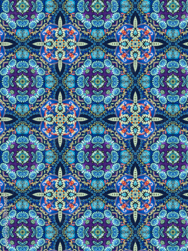 Wallpaper Mural Peacock Green blue Flower mandala ornament banner Textured background. Ornate illustration. Torontodigital.ca