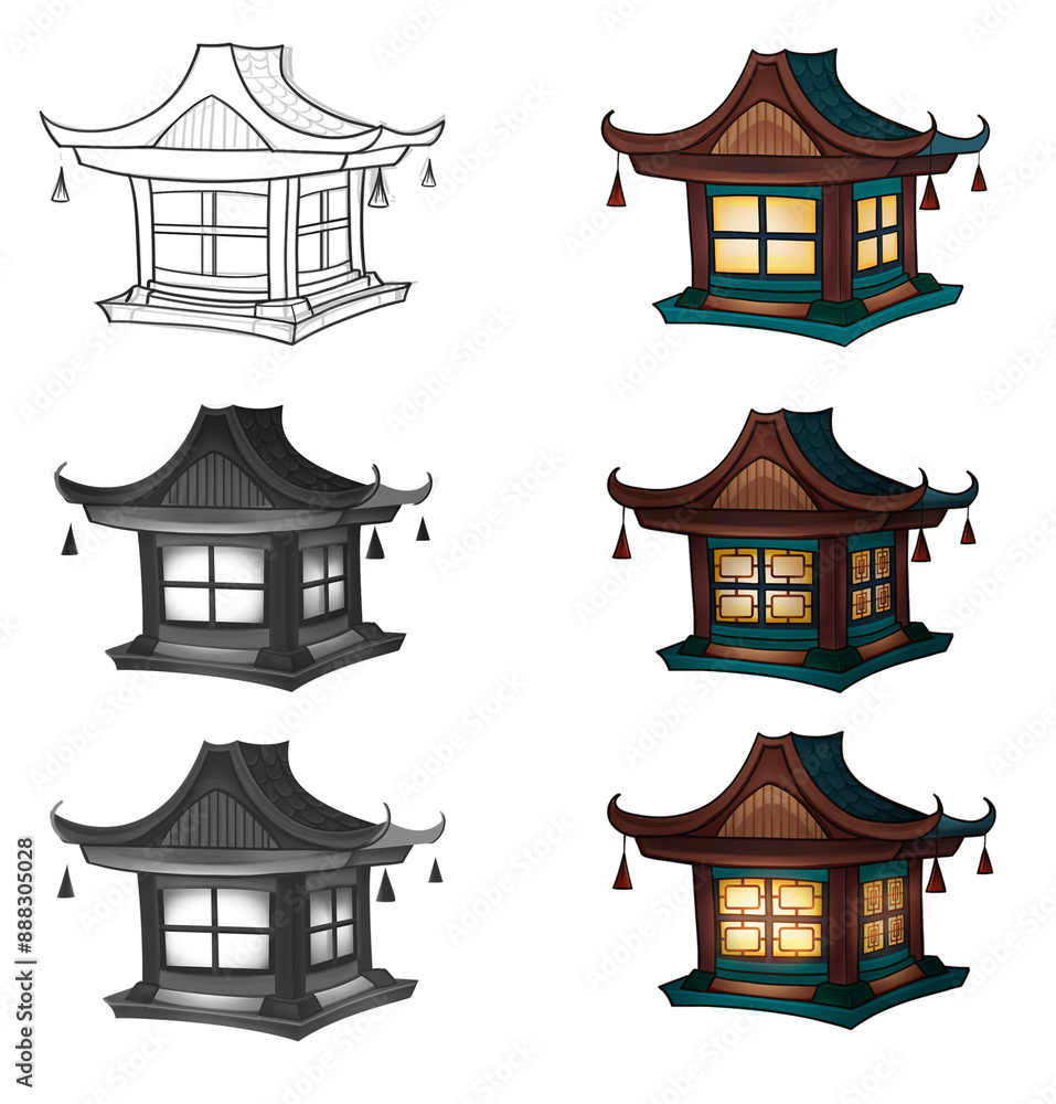 Png Clip art game object Japanese pagoda house white background linear drawing for children coloring book black and white color drawing Toy pagoda japan Japanese lantern glowing item asset Game art Png Clip art game object Japanese pagoda house white background linear drawing for children coloring book black and white color drawing Toy pagoda japan Japanese lantern glowing item asset Game art