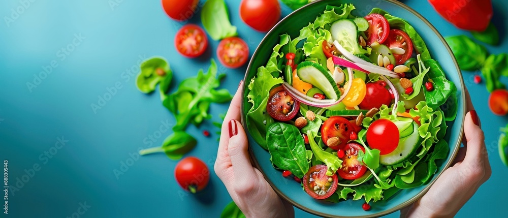 Healthy Vegetable Salad with Fresh Ingredients. Generative ai. Healthy Vegetable Salad with Fresh Ingredients. Generative ai.