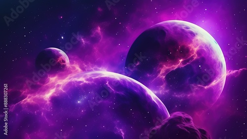 Purple background with nebula space and star