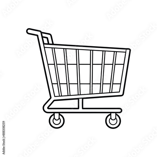 shopping cart vector line art