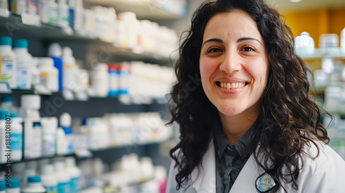 A Pharmacist's Warm Smile In The Midst Of A Busy Pharmacy