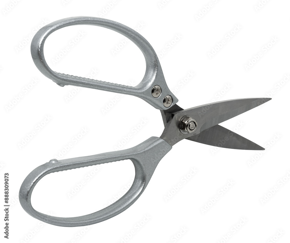 Stationery scissors on a white background for office work. Tailor's or seamstress's scissors Stationery scissors on a white background for office work. Tailor's or seamstress's scissors