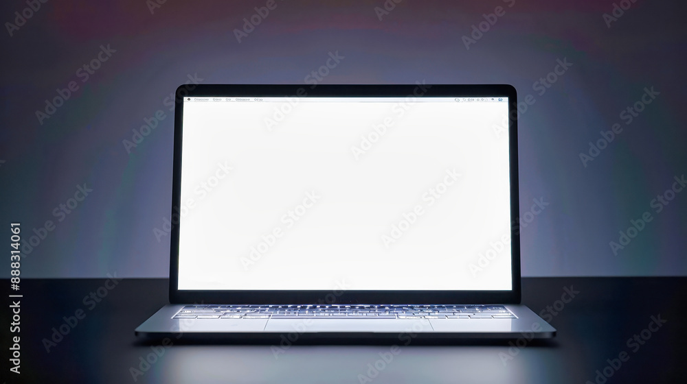 A Glowing Laptop Screen in the Darkness of Night A Glowing Laptop Screen in the Darkness of Night