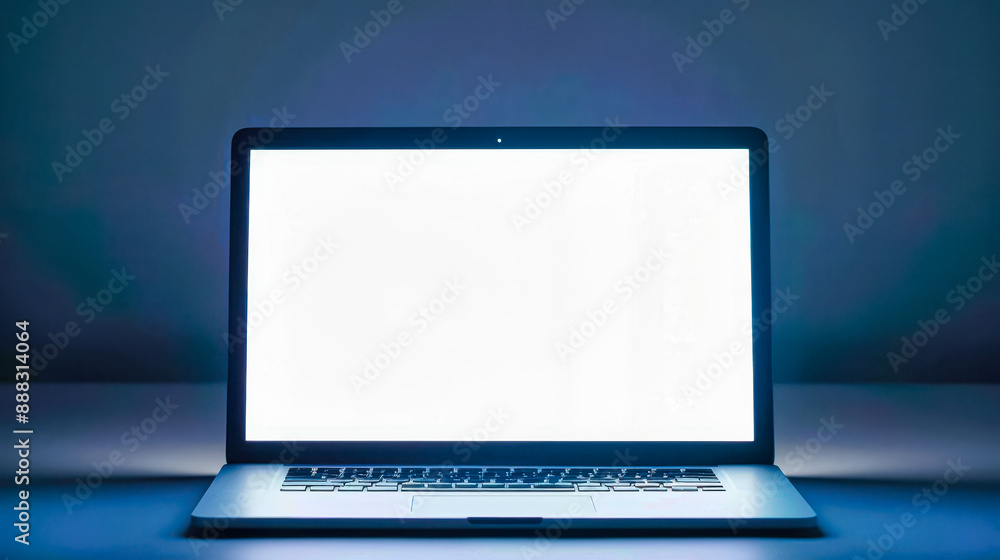 A Glowing Laptop Screen in the Darkness of Night A Glowing Laptop Screen in the Darkness of Night