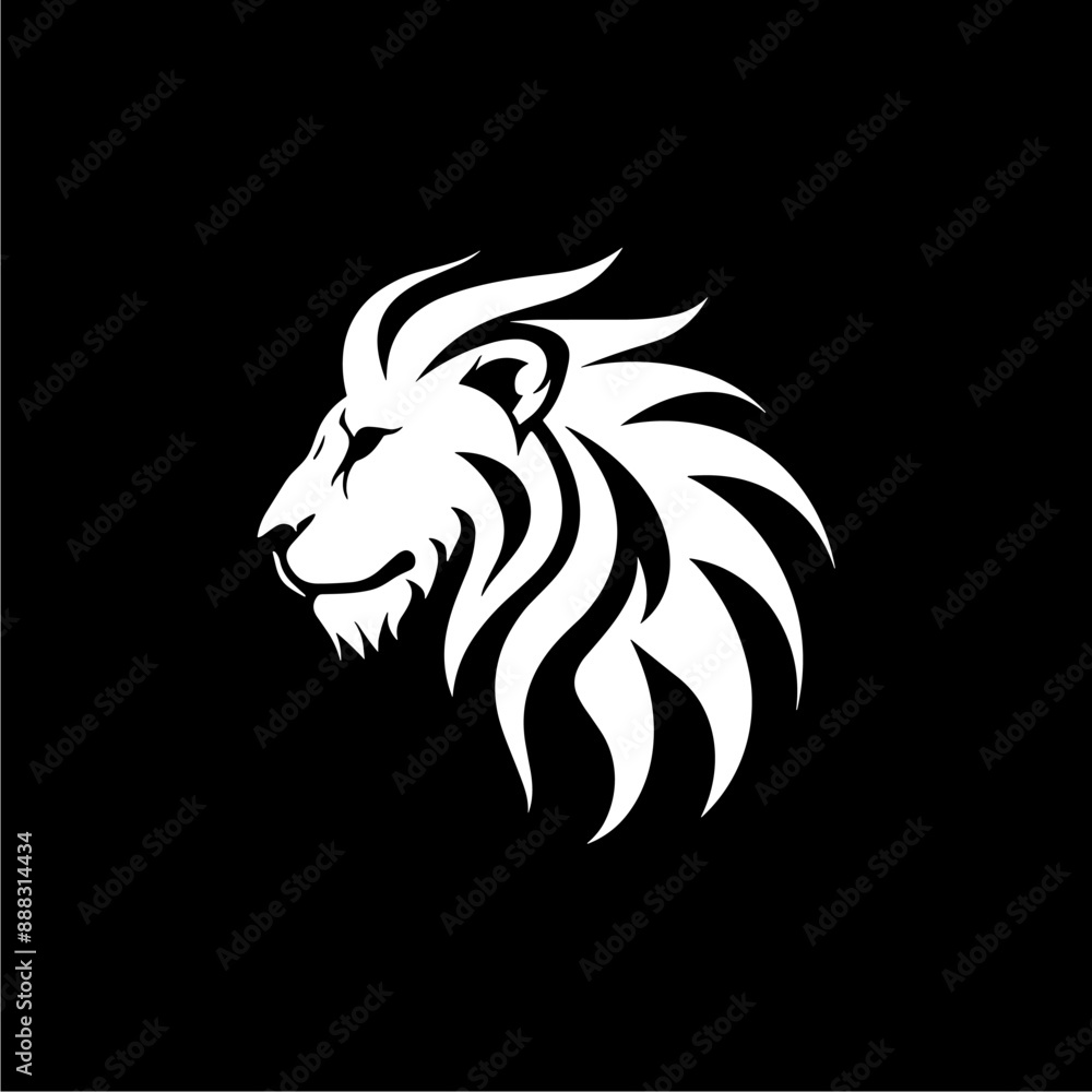 Fototapeta premium Minimalist, modern vector lion logo