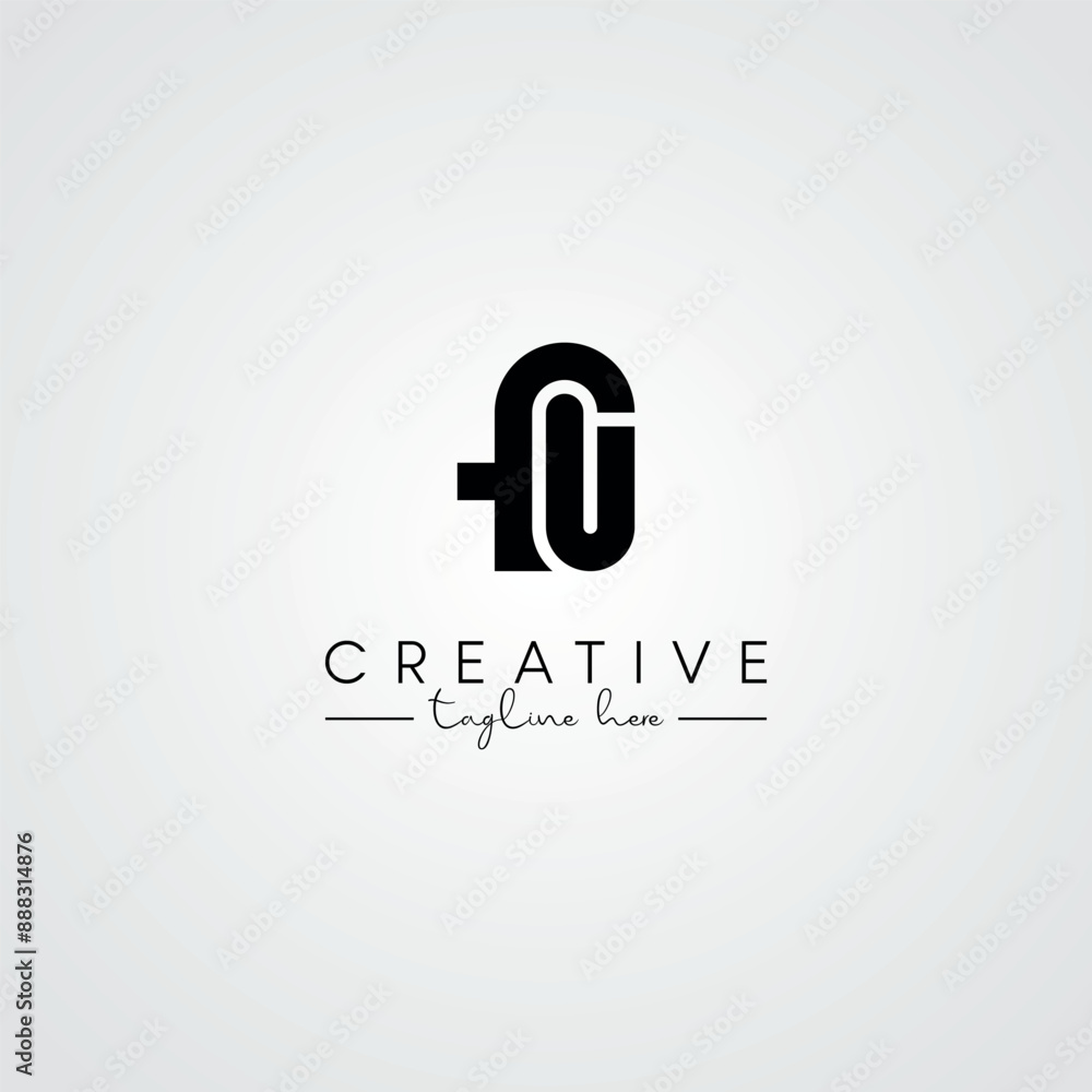 Unique Modern Artistic FU UF Letter Logo. Initial Based Letter Icon Logo. Unique Modern Artistic FU UF Letter Logo. Initial Based Letter Icon Logo.