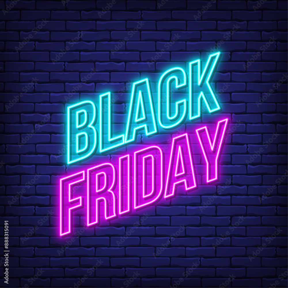 Black friday colorful bright neon banner Black friday colorful bright neon banner