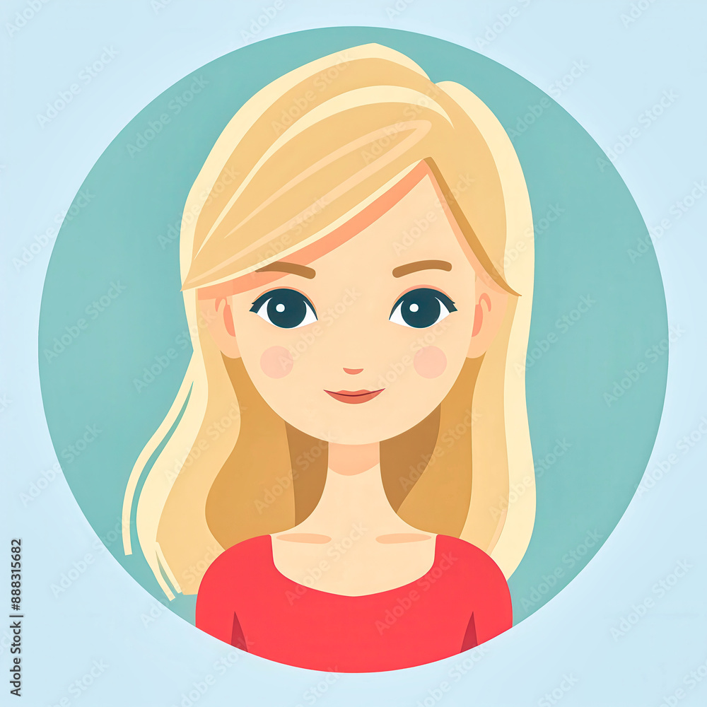 A Blonde Beauty's Gentle Smile, Captured in a Circular Portrait A Blonde Beauty's Gentle Smile, Captured in a Circular Portrait