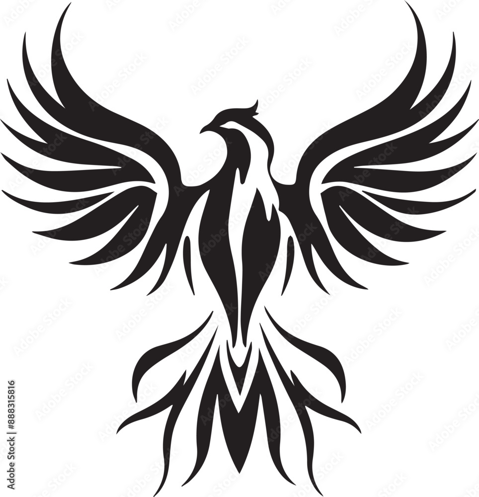 Obraz premium Bird black vector illustration