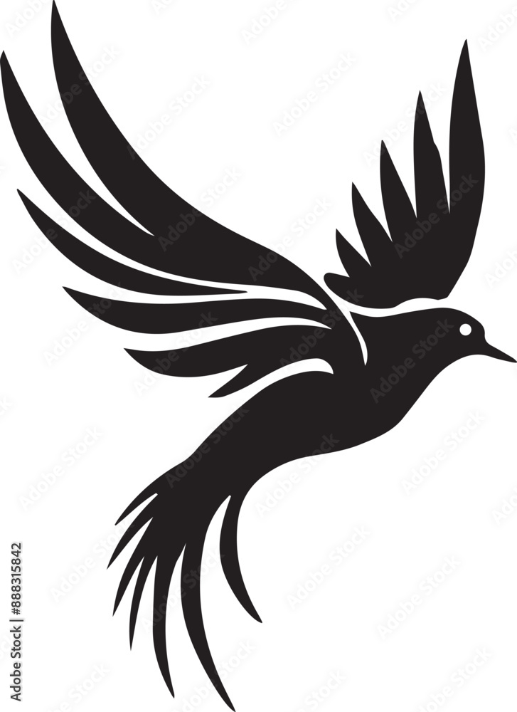 Obraz premium Bird black vector illustration