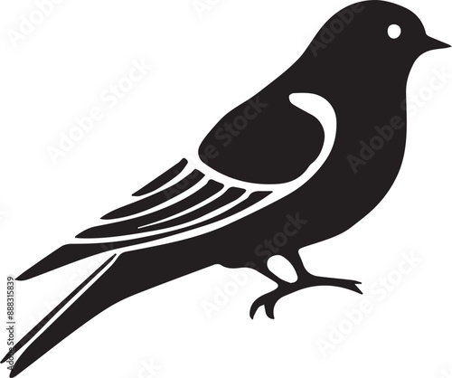 Bird black vector illustration