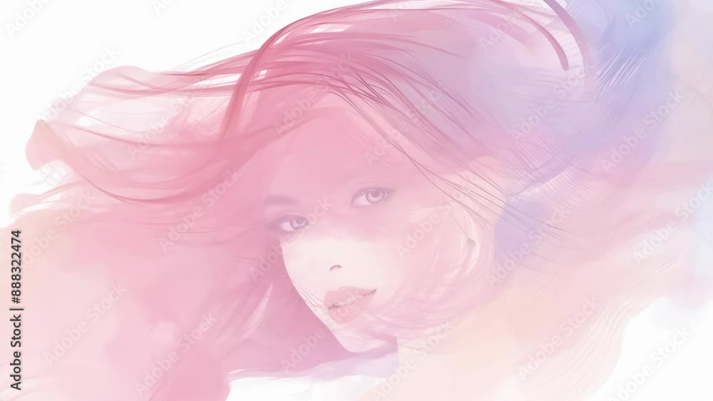 Two paint drips, one pink and one purple, blend together and cascade down a white background. The paint drips slowly and smoothly, creating a beautiful and ethereal effect. Two paint drips, one pink and one purple, blend together and cascade down a white background. The paint drips slowly and smoothly, creating a beautiful and ethereal effect.