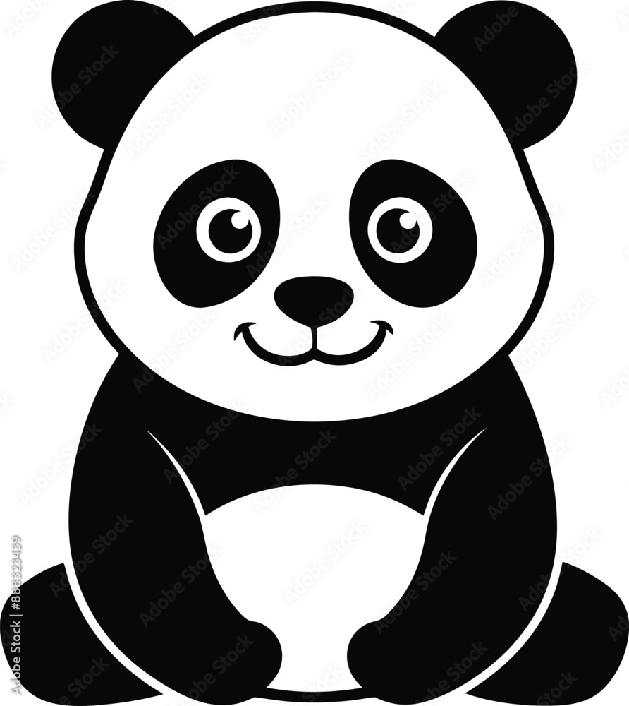 black and white panda silhouette black and white panda silhouette