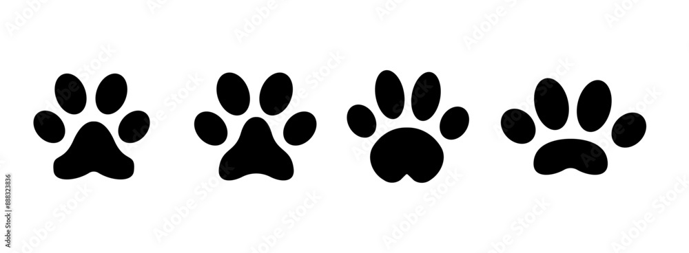 Fototapeta premium Paw icon vector illustration. paw print sign and symbol. dog or cat paw