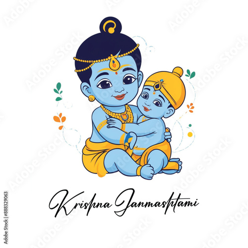  Happy Krishna Janmashtami illustration of Lord Krishna