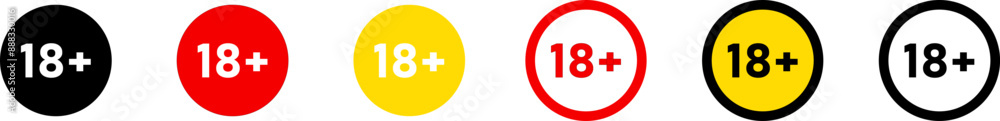 18 plus vector icon set. Adult content icon. Censorship business concept. Vector EPS 10. Isolated on white background 18 plus vector icon set. Adult content icon. Censorship business concept. Vector EPS 10. Isolated on white background