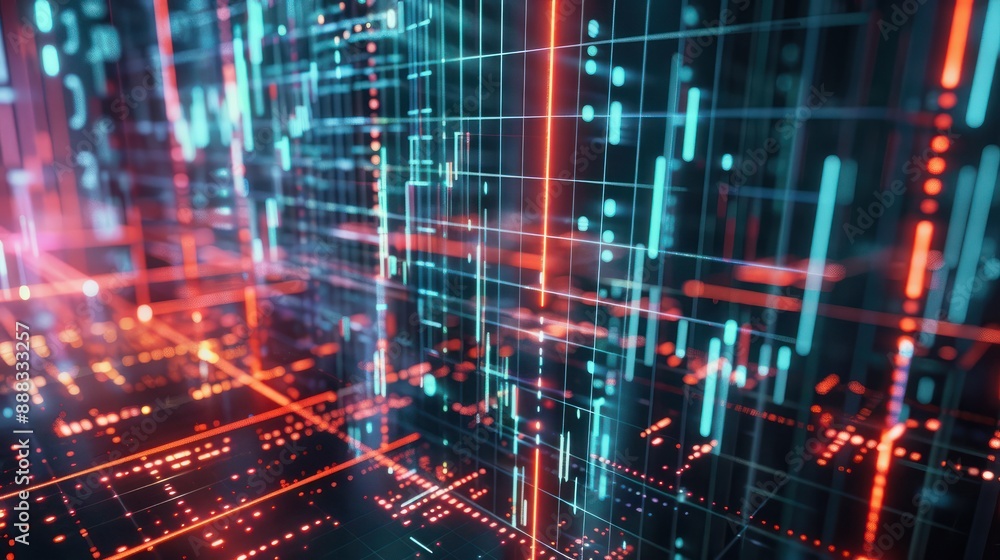 Digital index chart data. Finance business economy market visualization. Generative AI technology. Digital index chart data. Finance business economy market visualization. Generative AI technology.