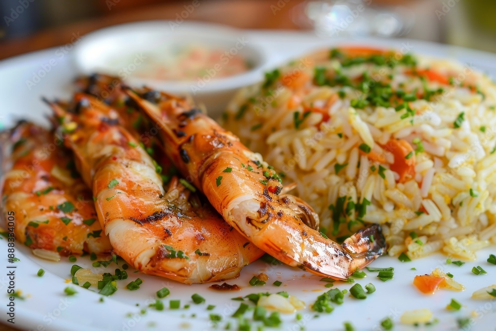 Grilled shrimp and rice Grilled shrimp and rice