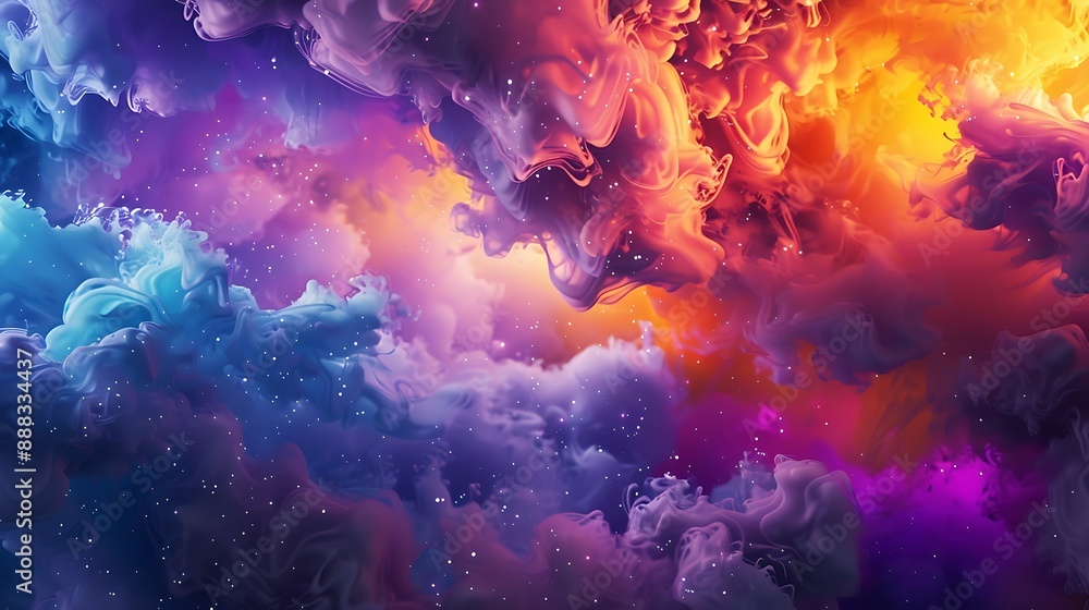 Vivid liquid drops creating a captivating, dynamic backdrop. Vibrant, intertwined liquid patterns on a light, pastel background.  