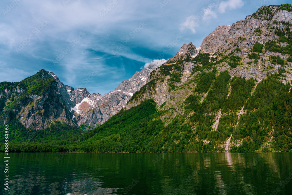 View of Lake Königssee in Bavaria, Germany. View of Lake Königssee in Bavaria, Germany.
