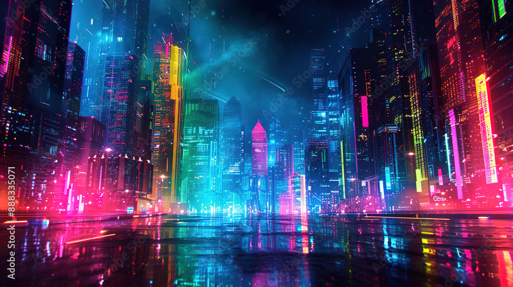 city skyline at night city skyline at night
