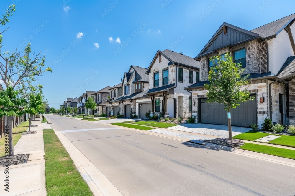 Texas Houses. Upscale Residential Community in Suburbs of Dallas, America Texas Houses. Upscale Residential Community in Suburbs of Dallas, America