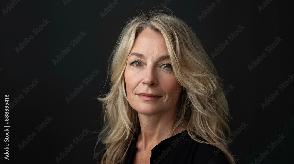 studio portrait of a beautiful, mature, middle aged woman isolated on background with copy space studio portrait of a beautiful, mature, middle aged woman isolated on background with copy space