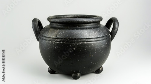 Witches Pot. Black Iron Sorcerer Cauldron for Halloween Holiday Brew