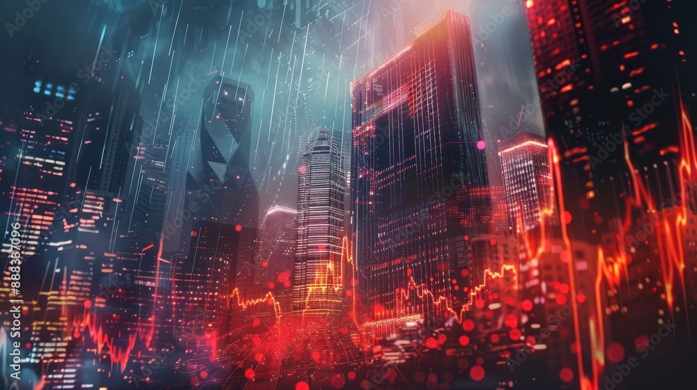 Obraz premium Global financial crisis concept stock market