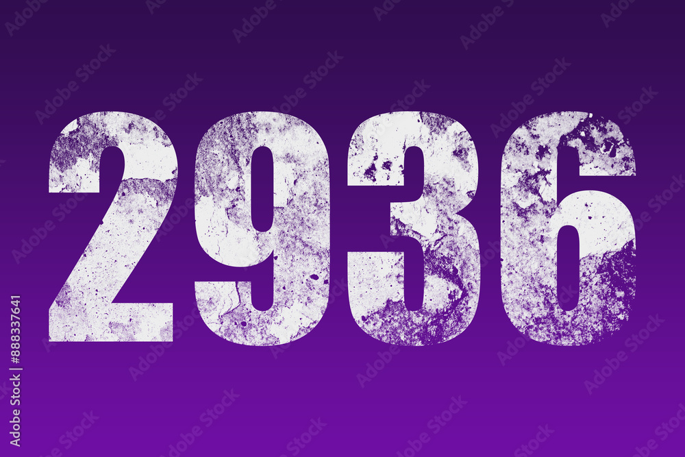 flat white grunge number of 2936 on purple background. flat white grunge number of 2936 on purple background.