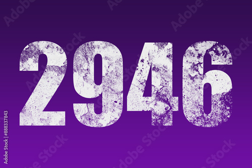 flat white grunge number of 2946 on purple background. 