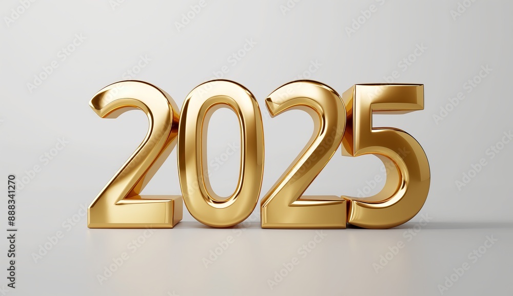 2025 in Gold on Glossy Background 2025 in Gold on Glossy Background