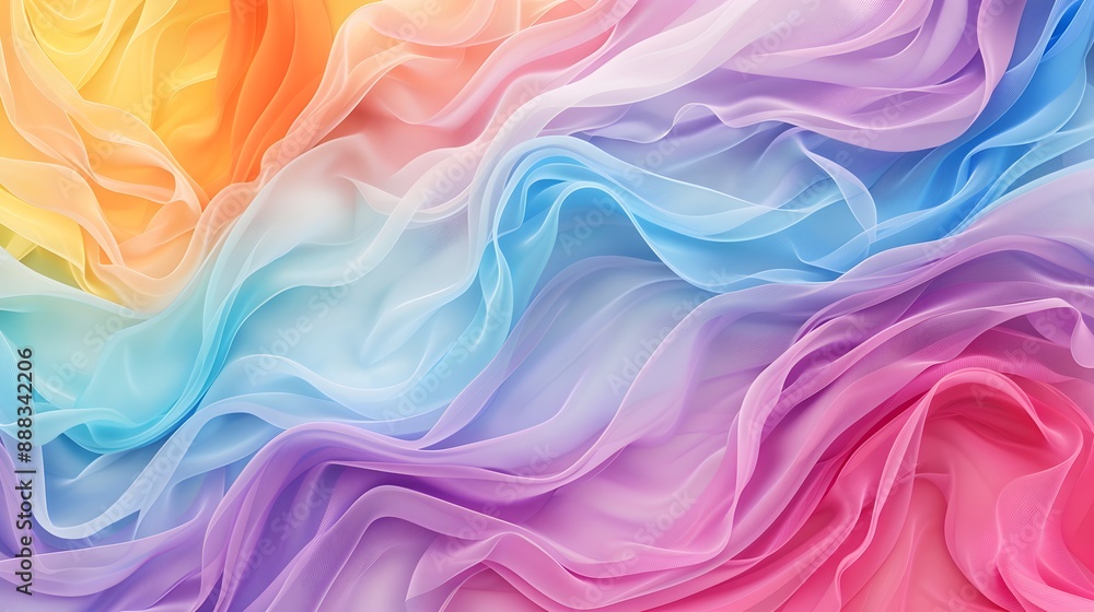 Colorful Abstract Waves of Pastel Fabrics Colorful Abstract Waves of Pastel Fabrics