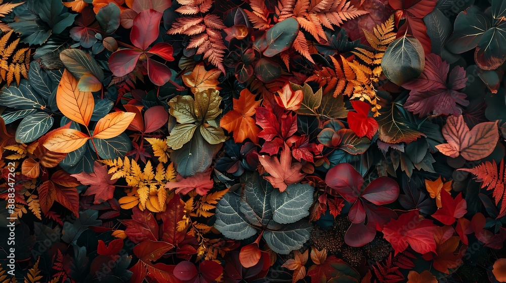 A beautuful stylish towel in the dense autumn foliage A beautuful stylish towel in the dense autumn foliage