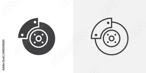 brake discs black vector icon set