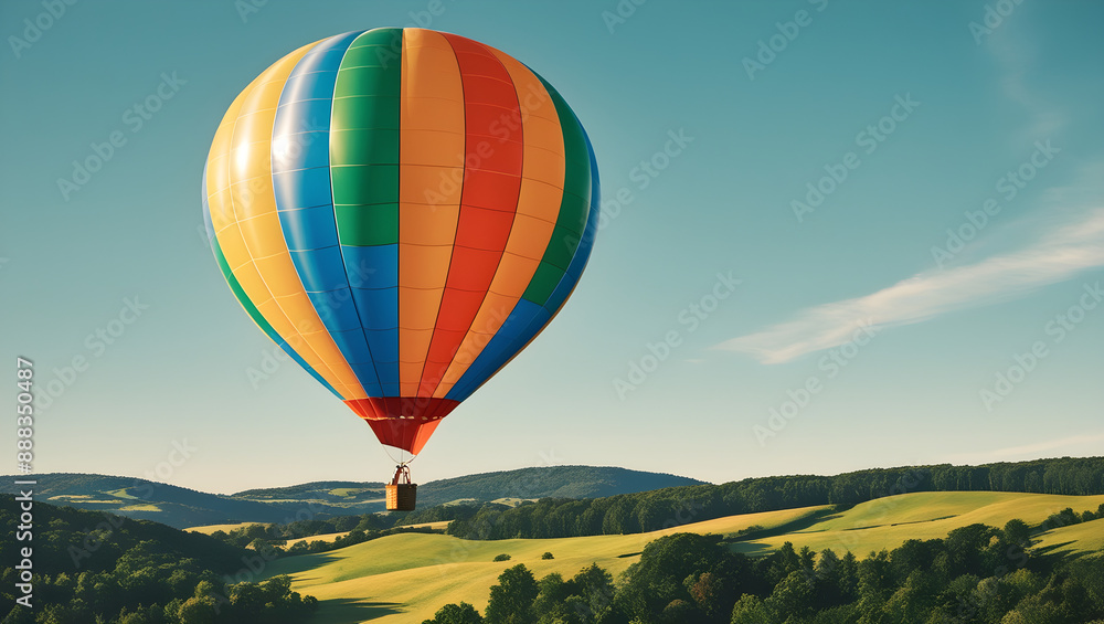 Fototapeta premium Balloon on the sky backgrounds landscape, generative ai